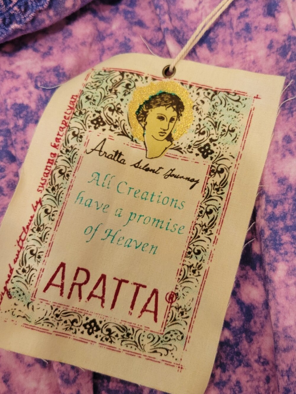 Aratta Silent Journey Medium Purple Tie Dye Embroidered Tunic Dress Top NWT Boho - Picture 10 of 12